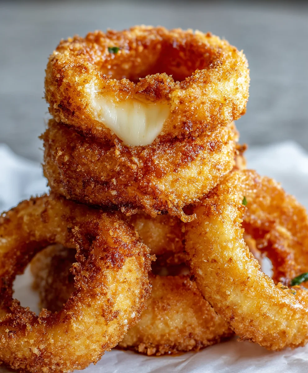 Cheesy Onion Rings - Crispy Golden Delights