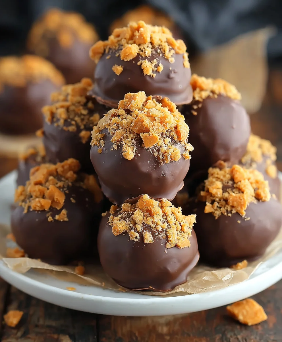 Easy Butterfinger Balls-No Bake Delight