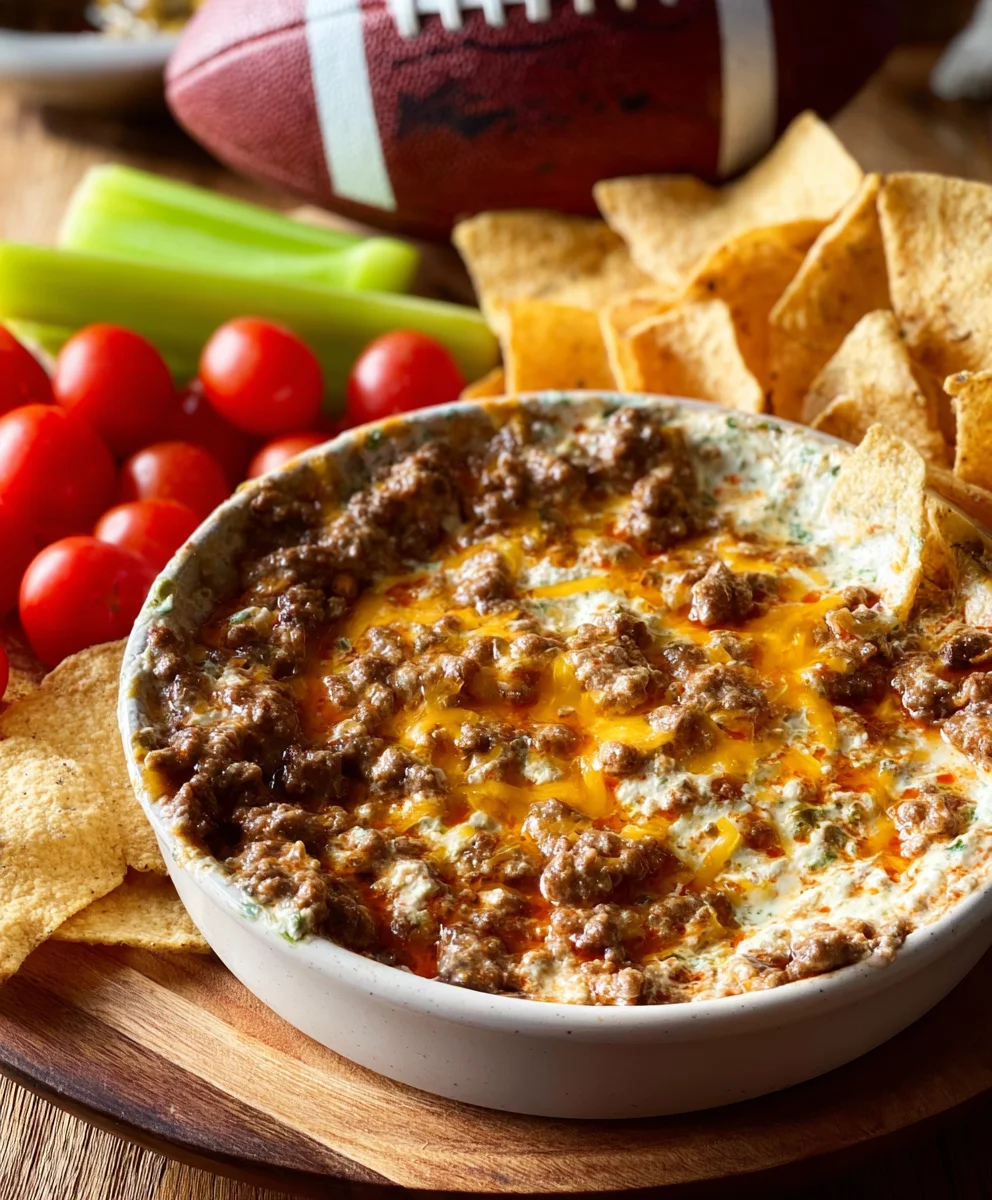Easy Five Ingredient Football Dip Beef Recipe