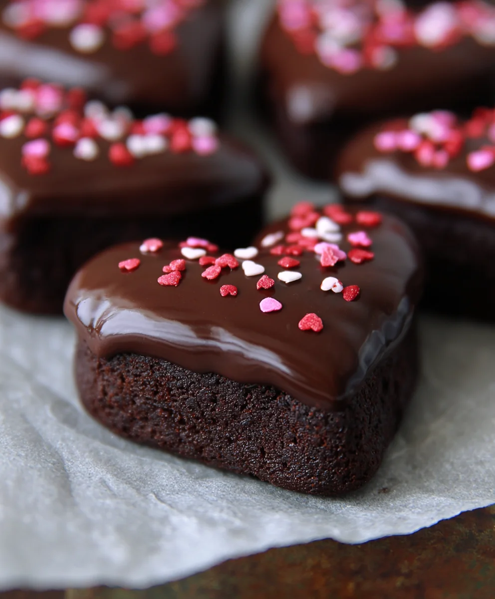 Chocolate Dipped Brownie Hearts