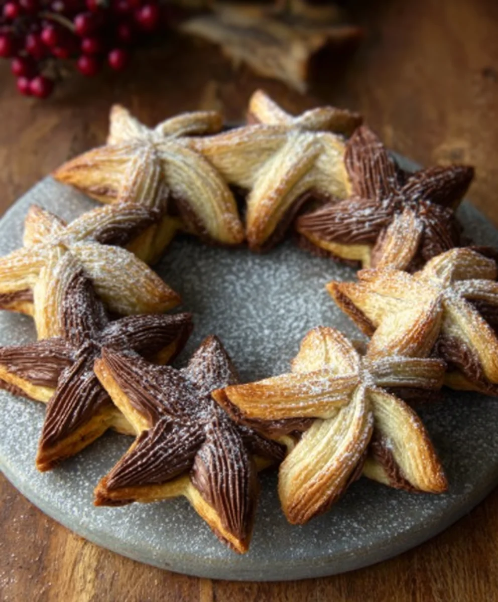 Nutella Puff Pastry Star Wreath