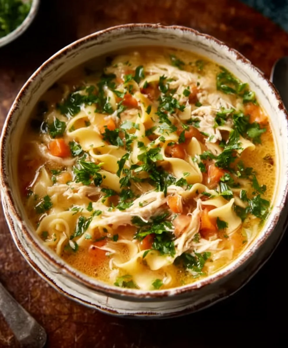 Comforting Crack Chicken Noodle Soup