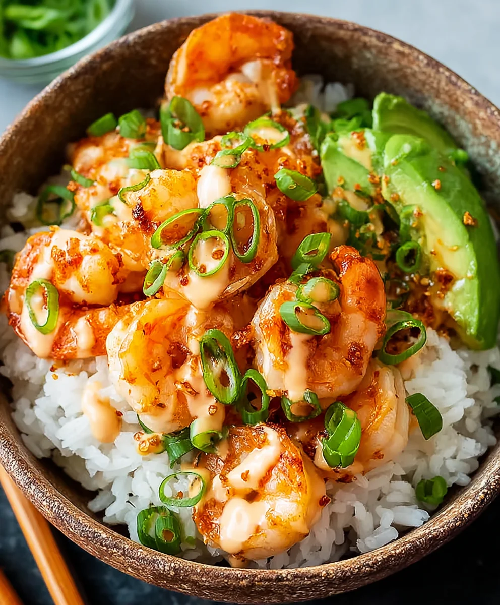 Spicy Bang Bang Shrimp Rice Bowl- Quick & Easy Recipe
