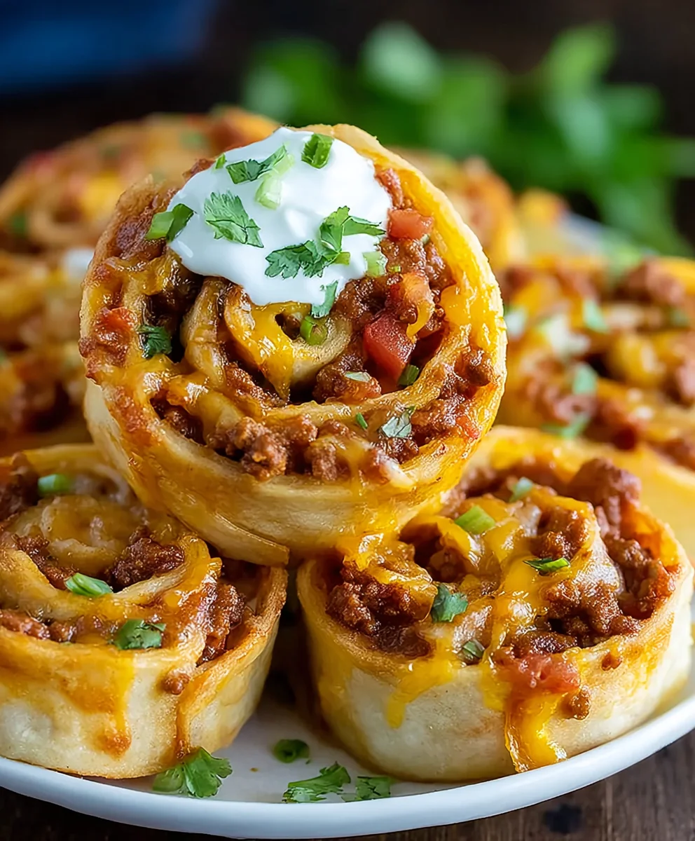 Easy Beef Taco Pinwheels - Crowd-Pleaser Appetizer