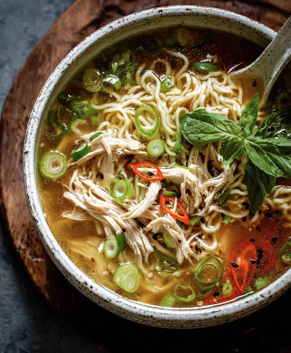 Gin Extract Scallion Chicken Noodle Soup - Delightful Flavor
