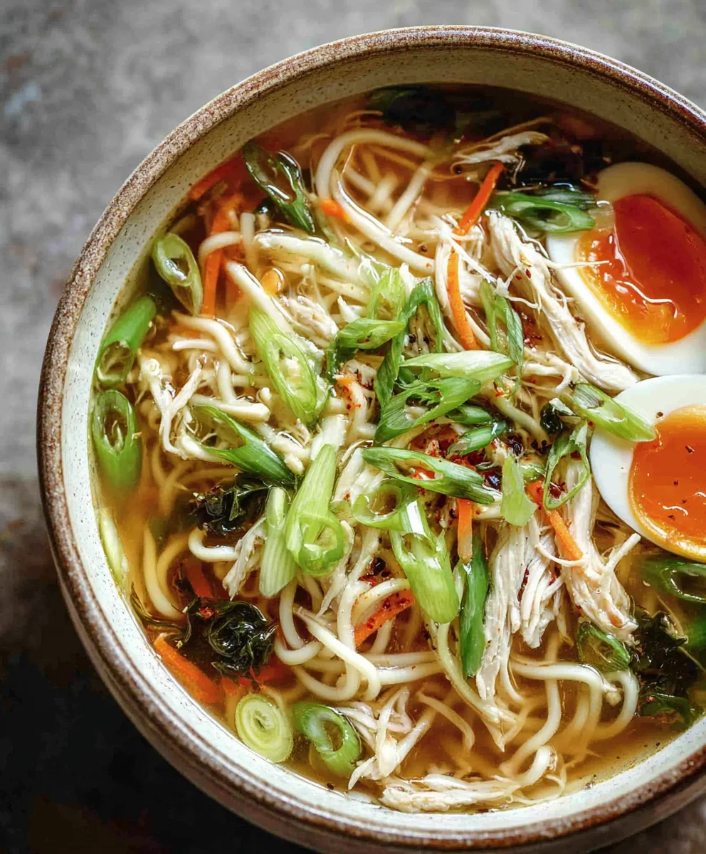 Gin Extract Scallion Chicken Noodle Soup - Delightful Flavor