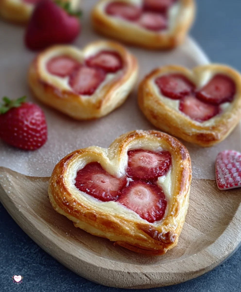 Strawberry Cream Cheese Heart Danishes - Sweet Treat