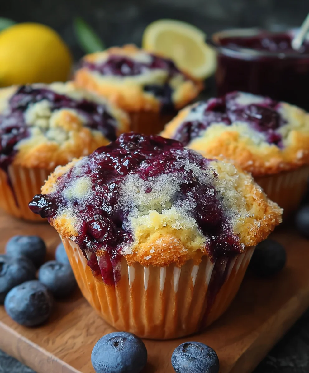 Delicious Blueberry Jam Muffins - Easy Recipe