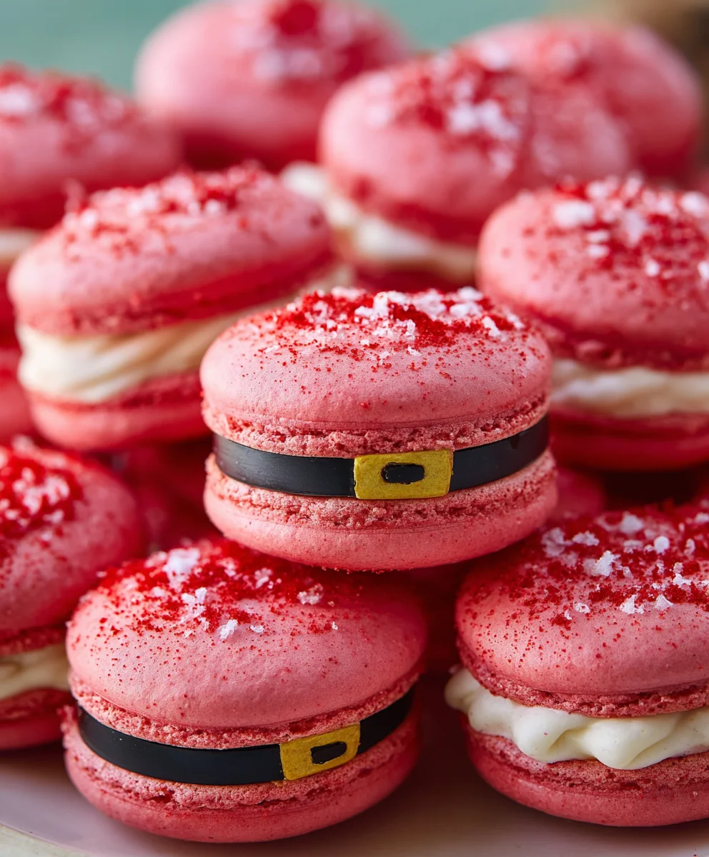 Santa Claus Macarons- Festive Holiday Treat