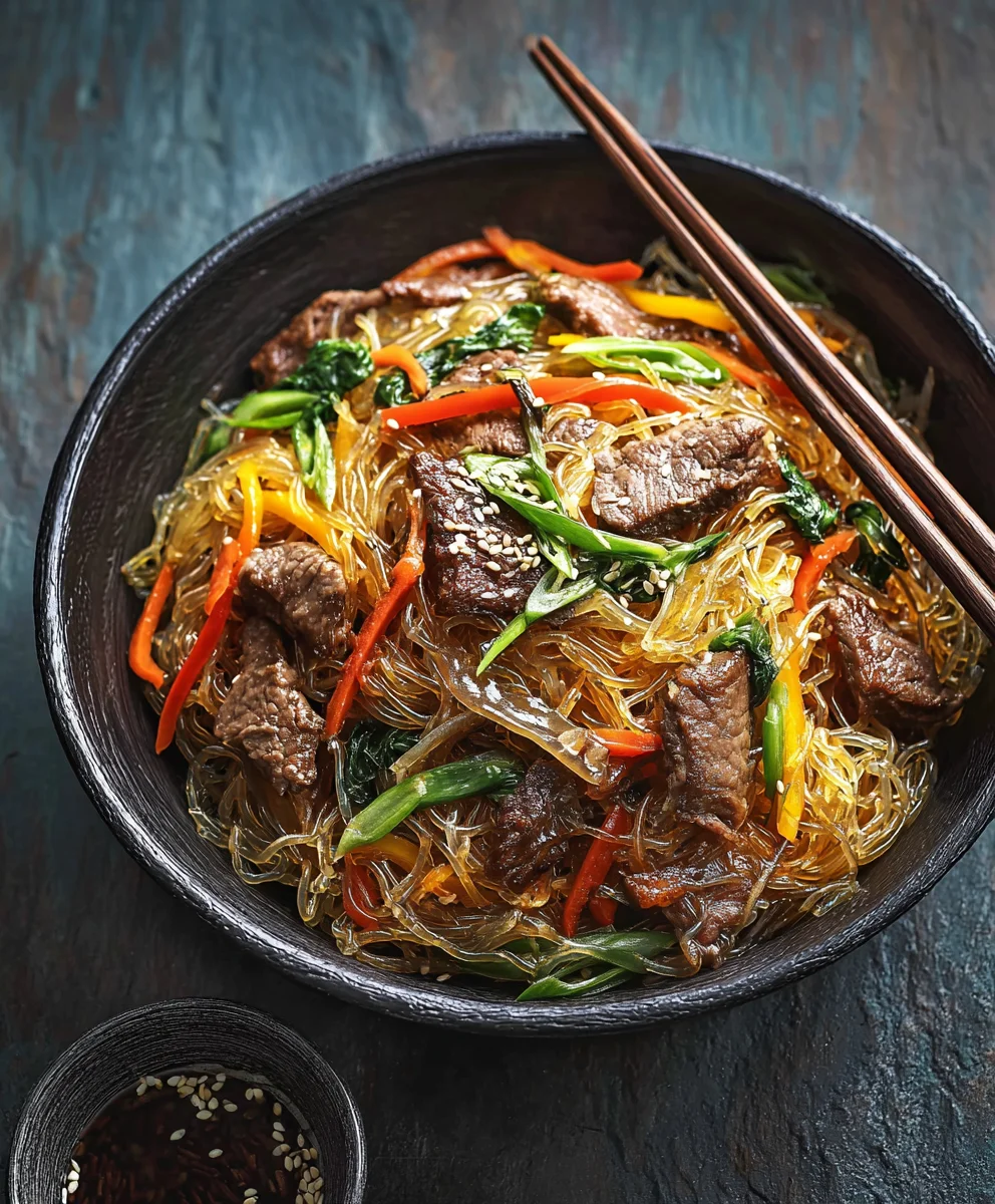Easy Japchae- Delicious Korean Stir-Fried Noodles