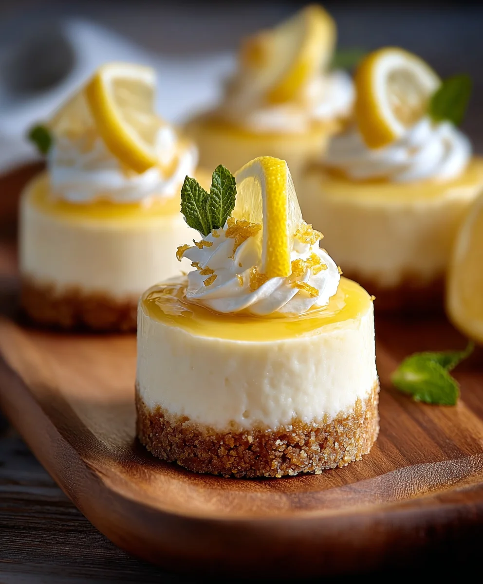 Easy Mini Lemon Cheesecakes - Decadent Treat