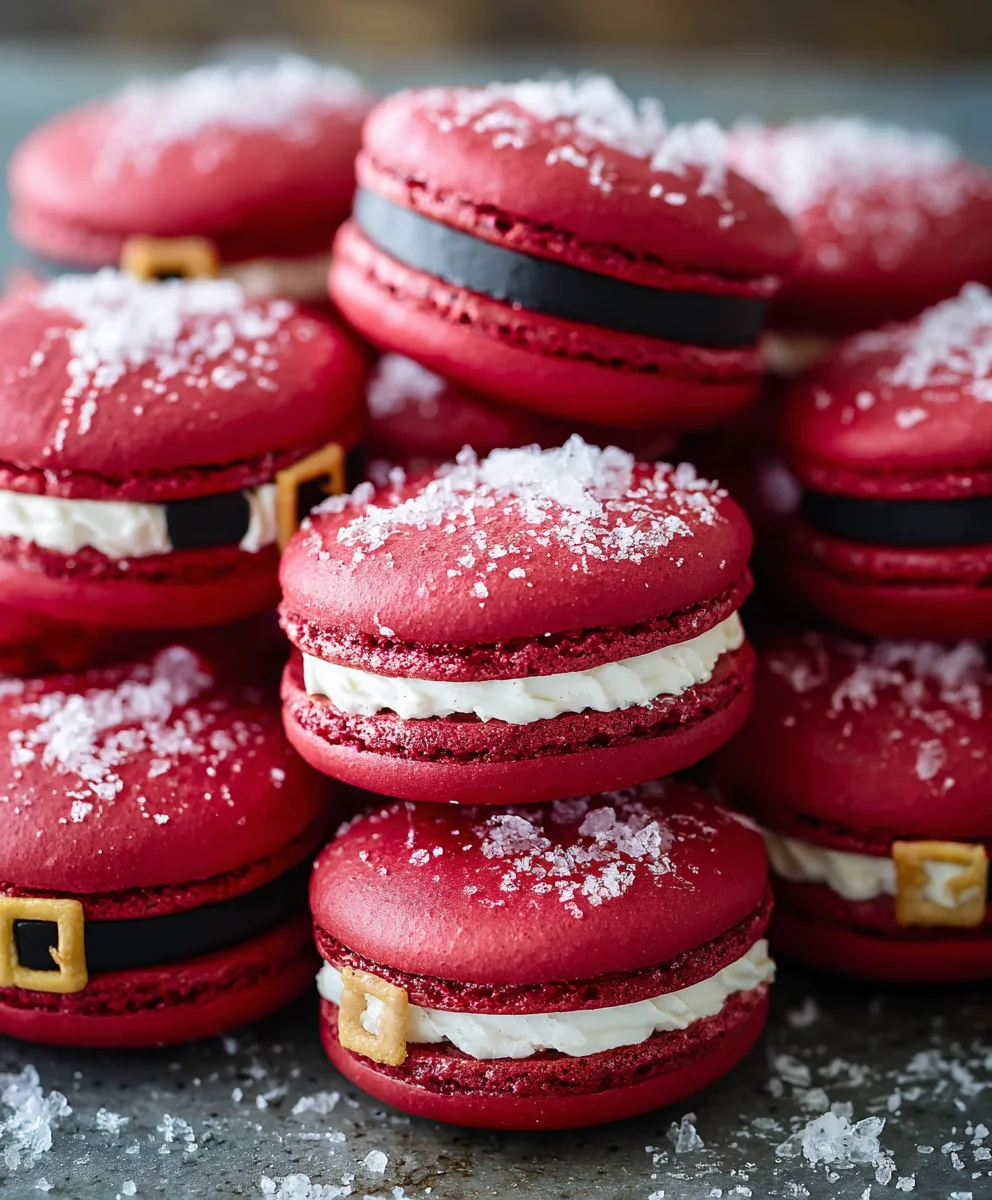 Santa Claus Macarons- Festive Holiday Treat