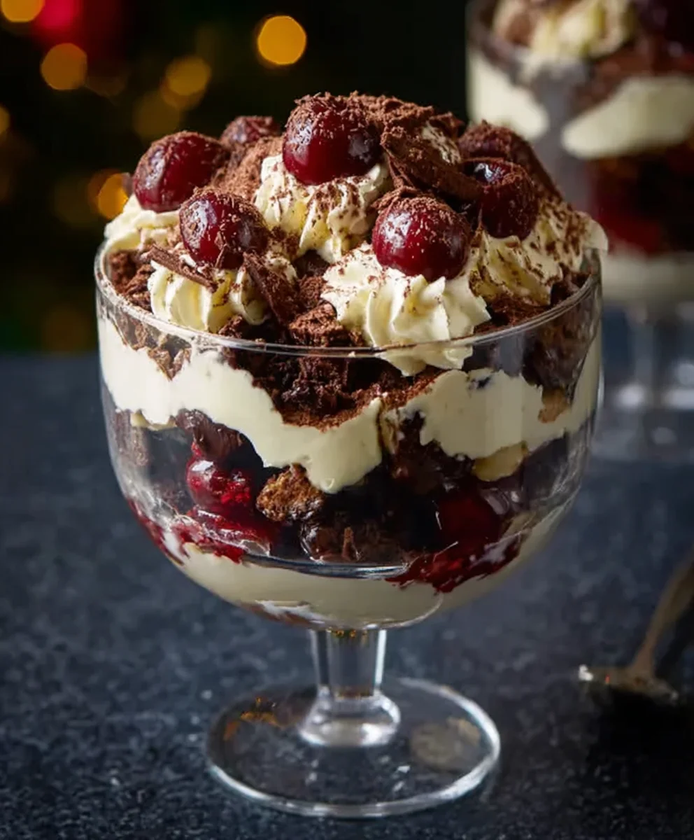 Black Forest Trifle- Christmas Dessert- Non-Non-Non-Alcoholic Alternativeic Cherry Delight