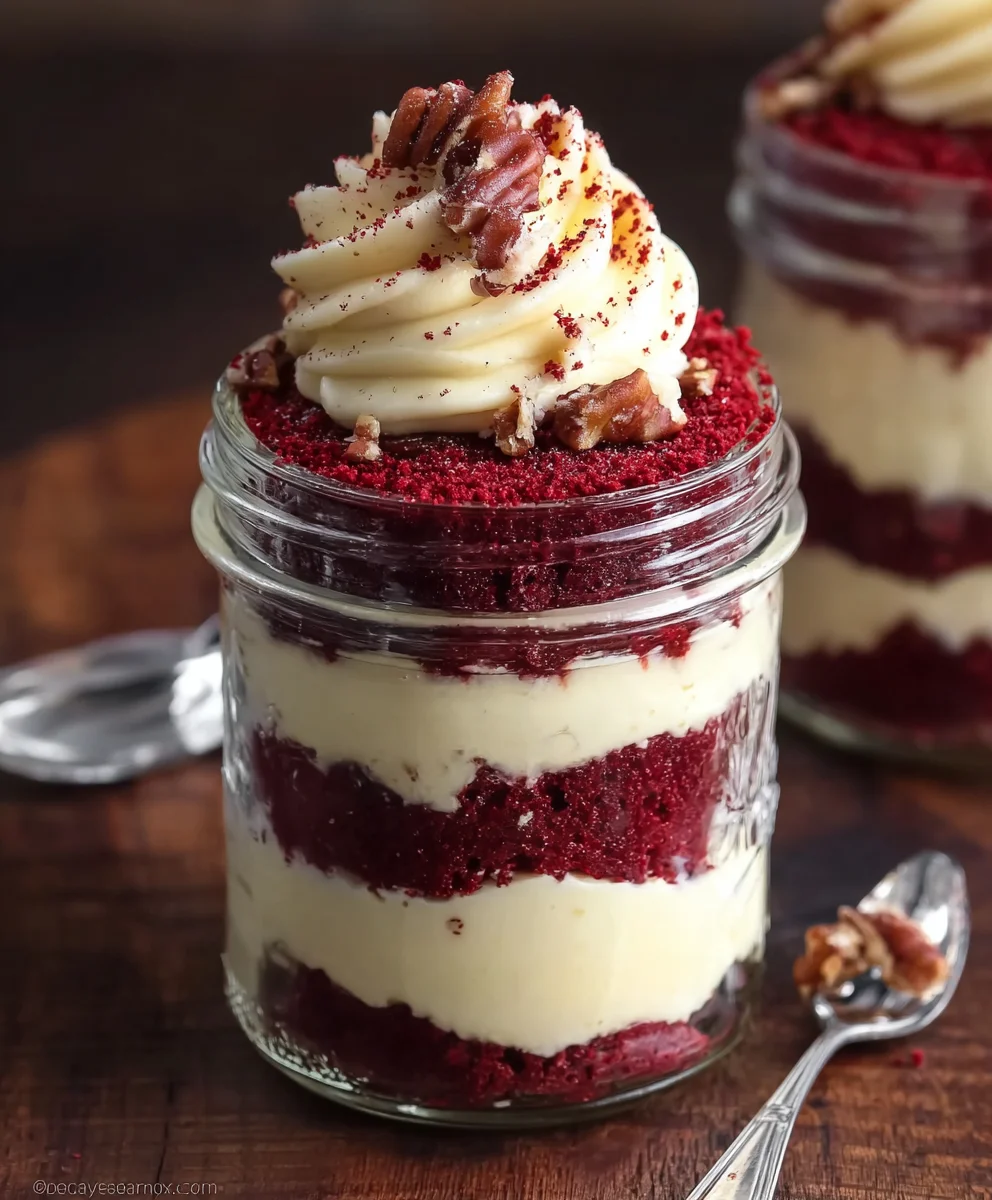 Delicious Red Velvet Cake Jars - Easy Dessert Recipe