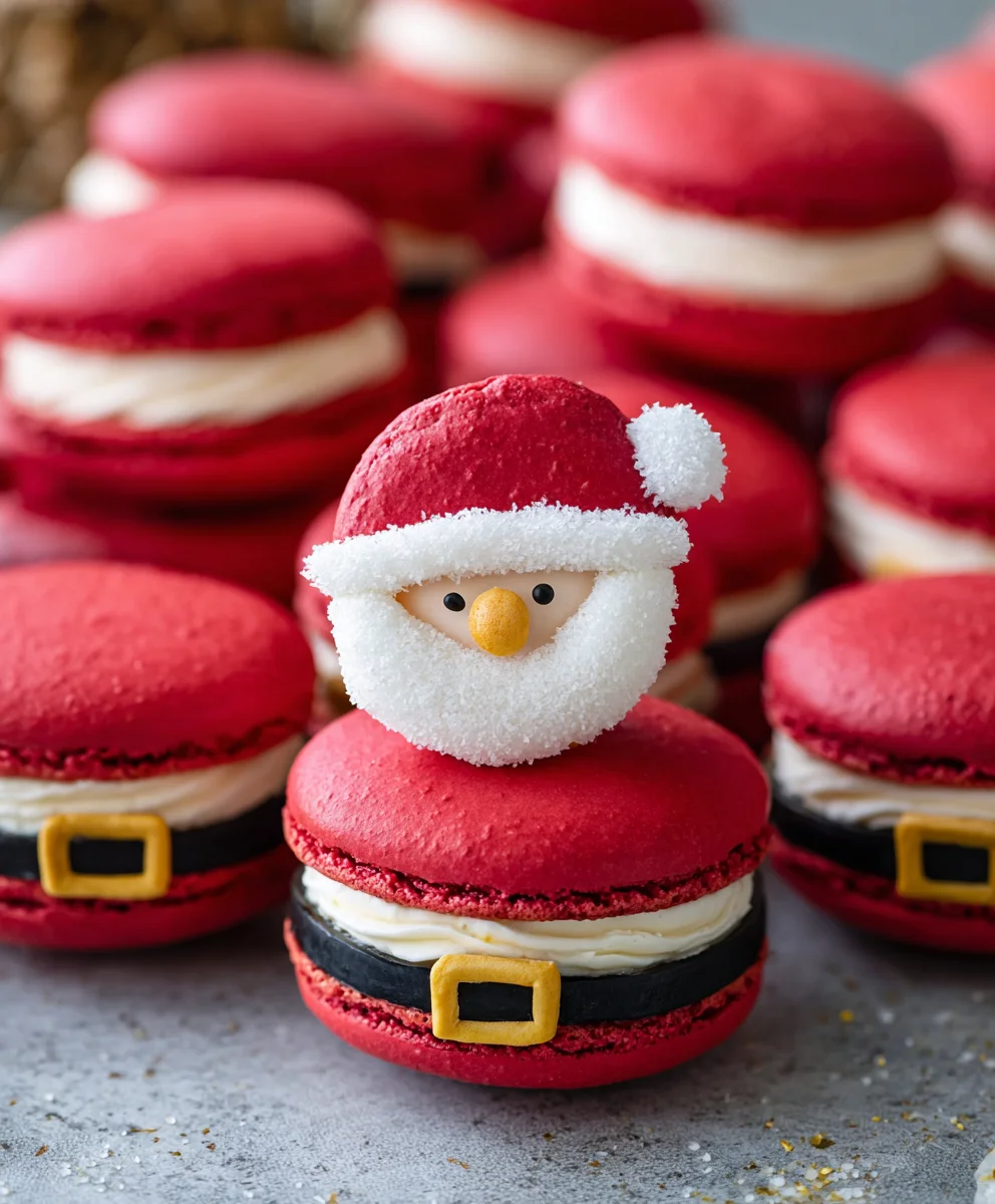 Santa Claus Macarons - Festive Holiday Treats