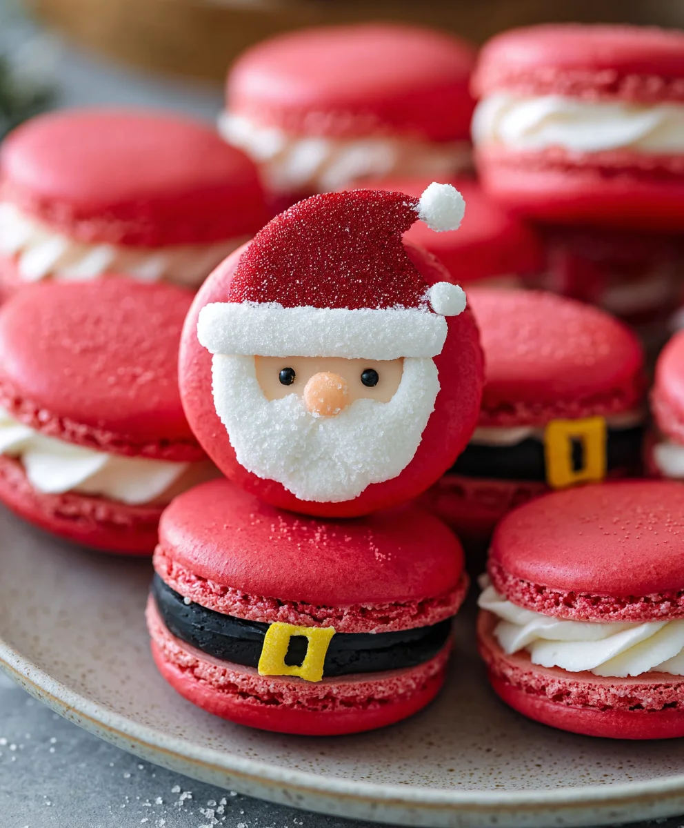 Santa Claus Macarons - Festive Holiday Treats