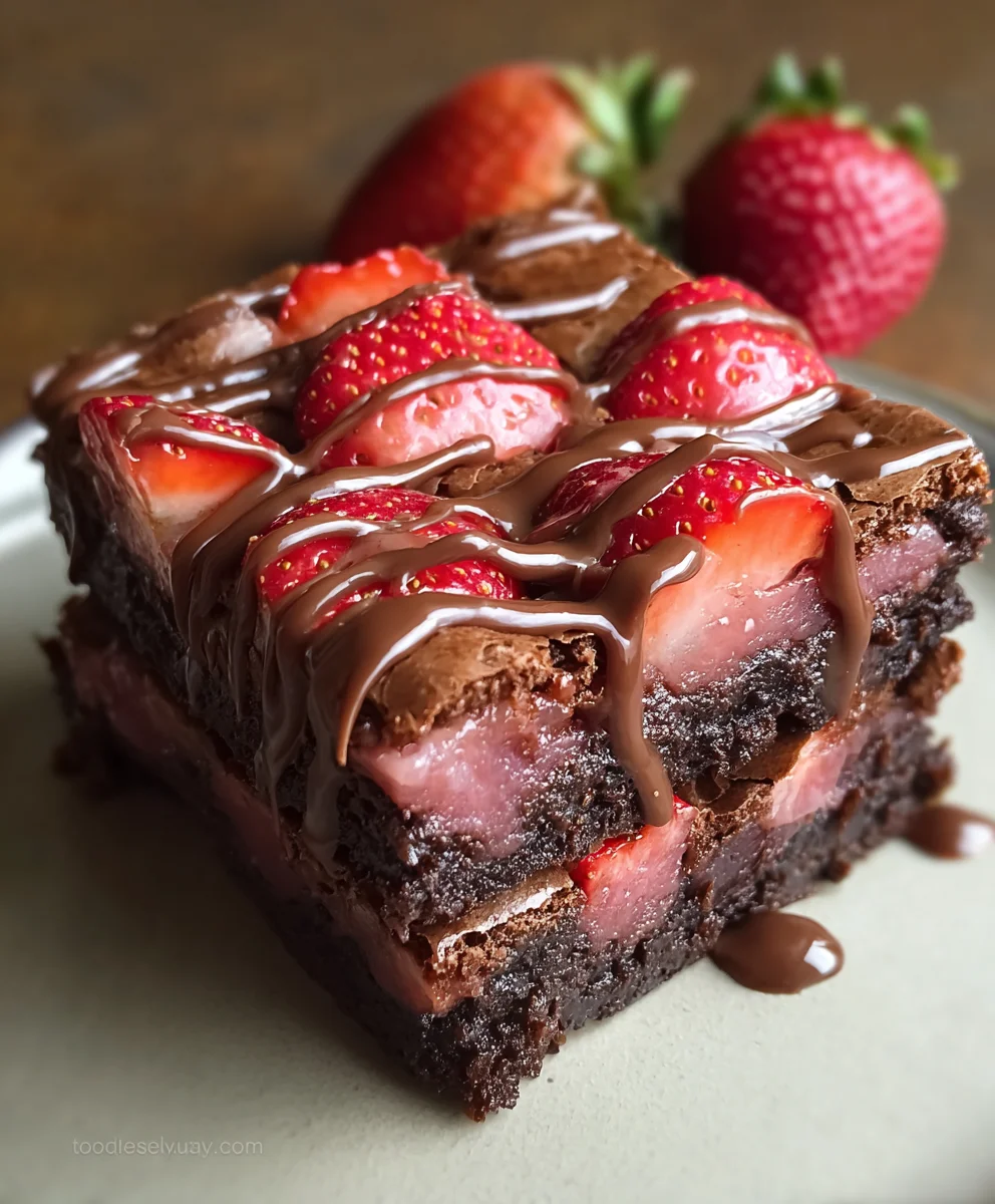 Strawberry Chocolate Brownies-Delicious Easy Recipe