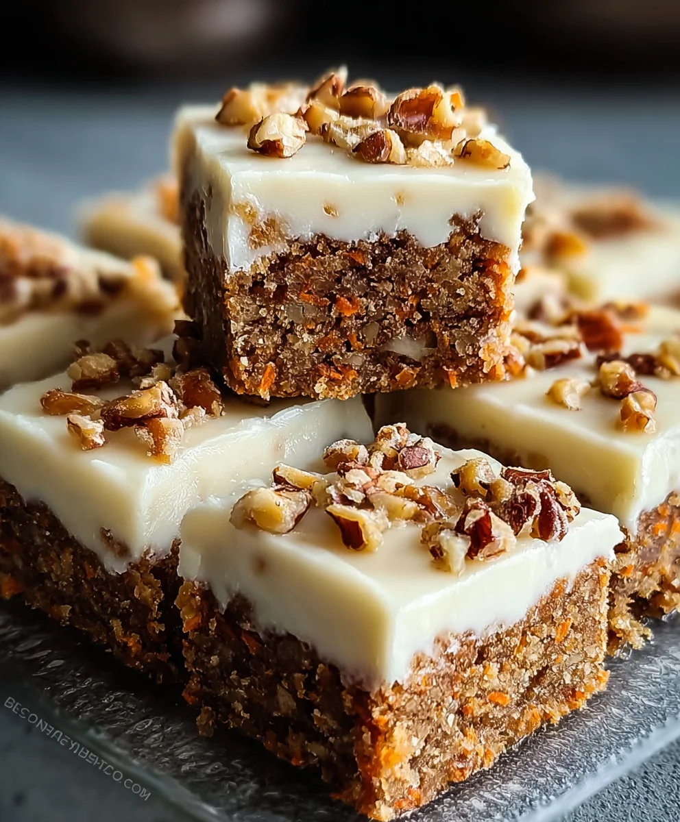 Easy Carrot Cake Bars - Deliciously Moist & Spiced