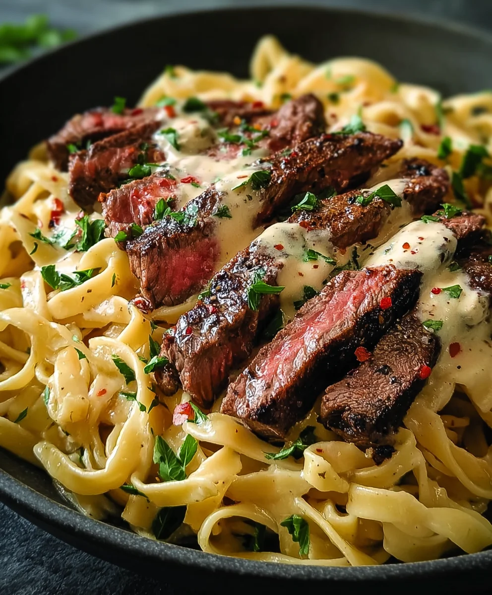 Cajun Steak Alfredo - Spicy Creamy Pasta Delight