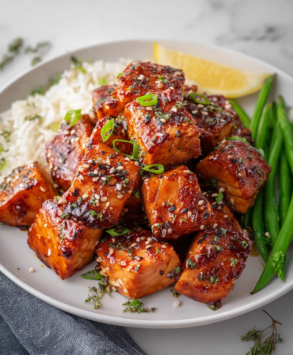 Honey Garlic Salmon Bites Quick & Easy Recipe