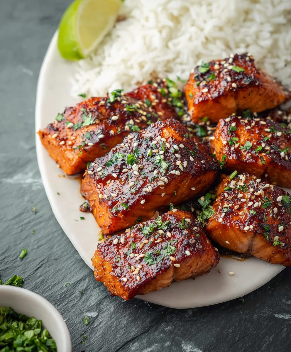 Honey Garlic Salmon Bites Quick Recipe