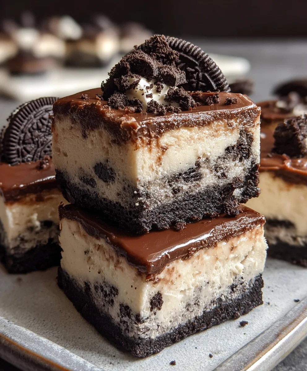 Easy No-Bake Oreo Cheesecake Bars Delight