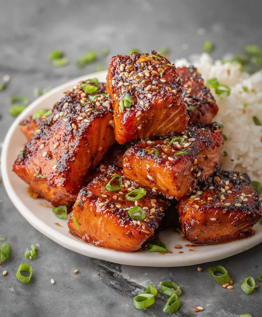 Honey Garlic Salmon Bites Quick & Easy Recipe
