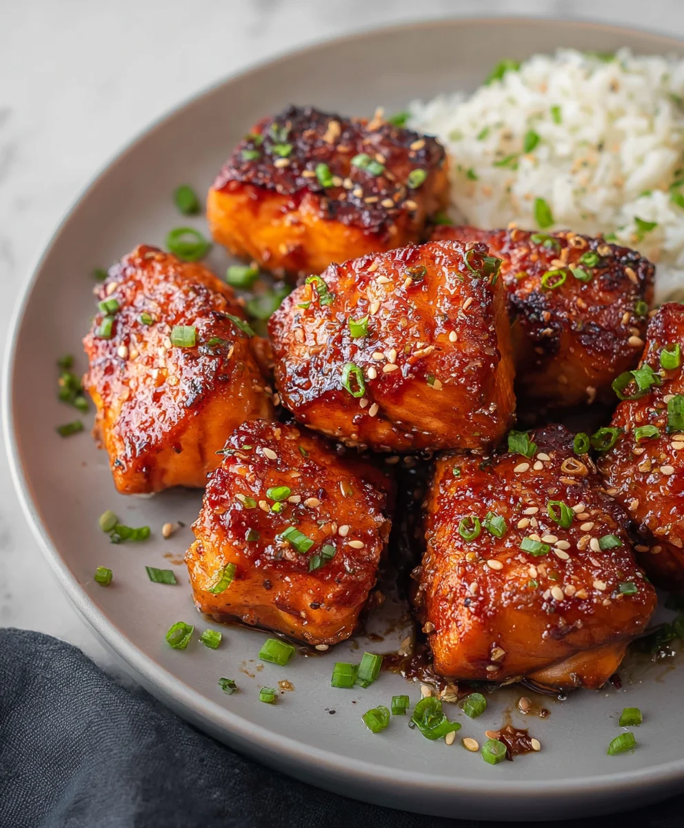 Honey Garlic Salmon Bites Quick Recipe