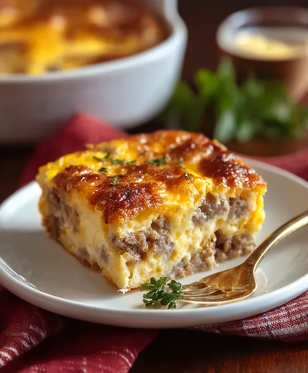 Easy Beef Sausage Egg Casserole- Simple Morning Meal