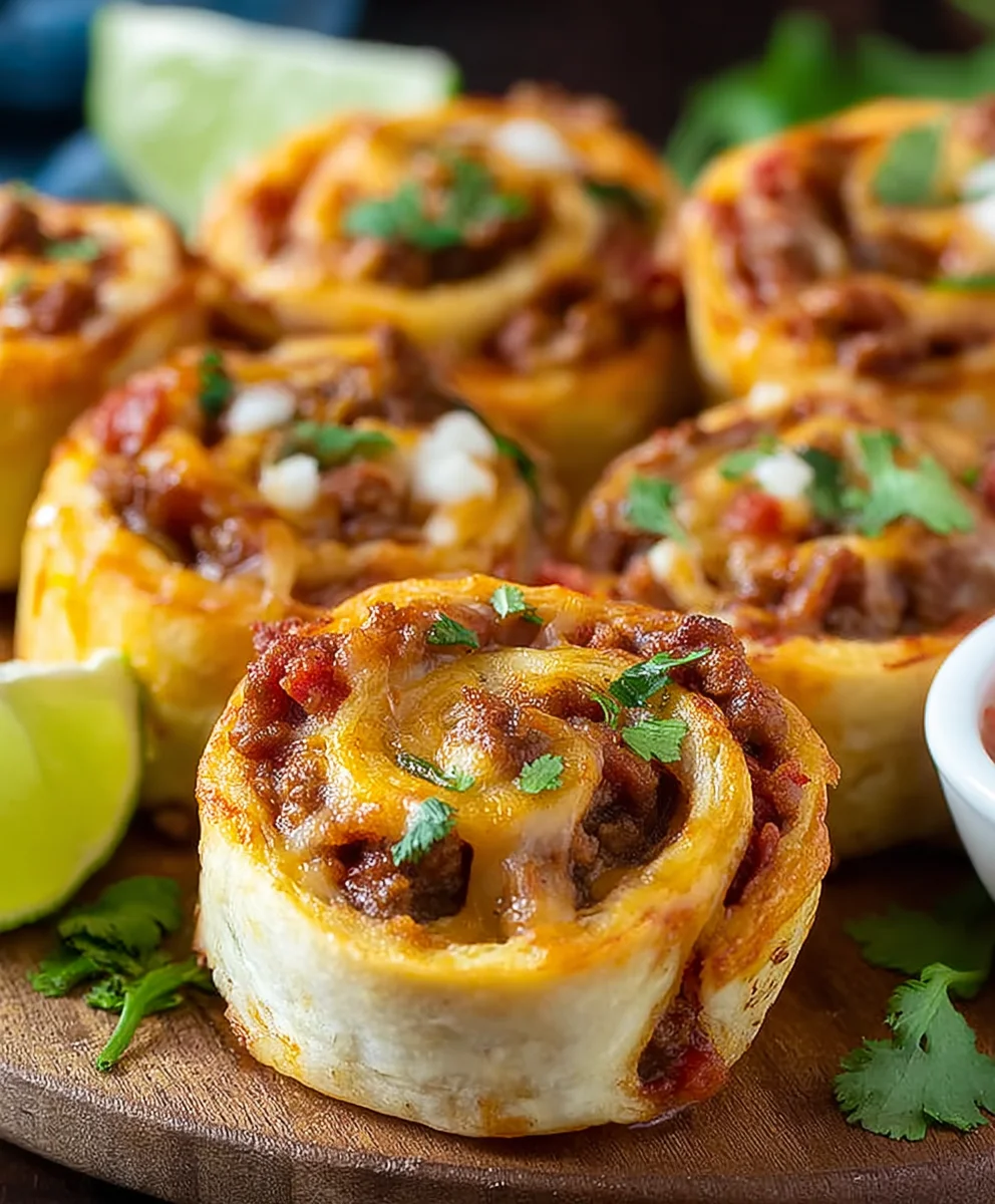 Easy Beef Taco Pinwheels - Crowd-Pleaser Appetizer