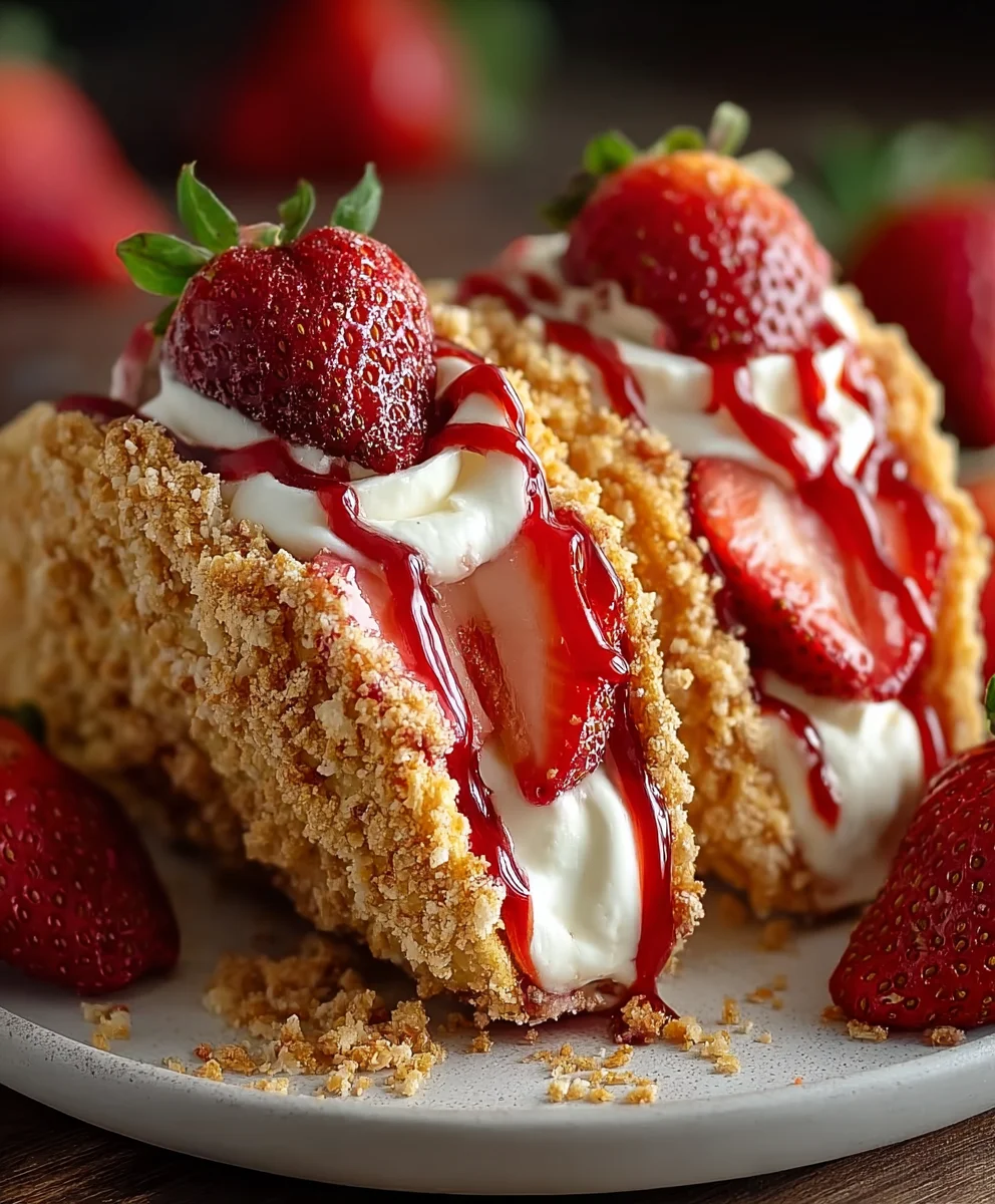 Strawberry Crunch Cheesecake Tacos