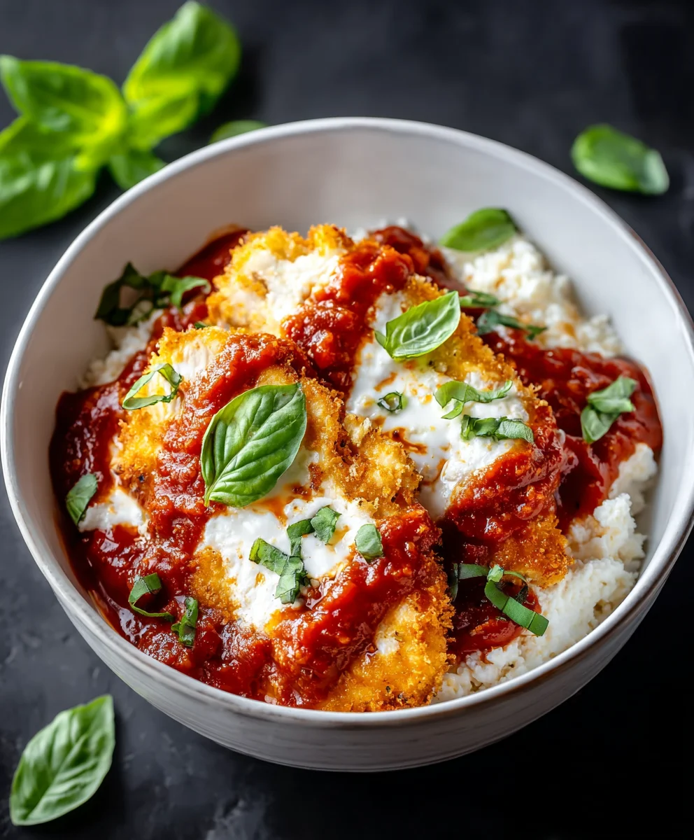 Chicken Parm Cottage Cheese Bowl- Easy Healthy Recipe