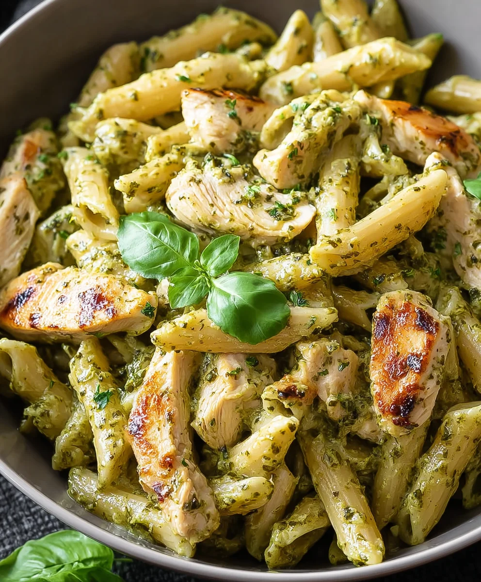 Easy Creamy Chicken Pesto Pasta Recipe