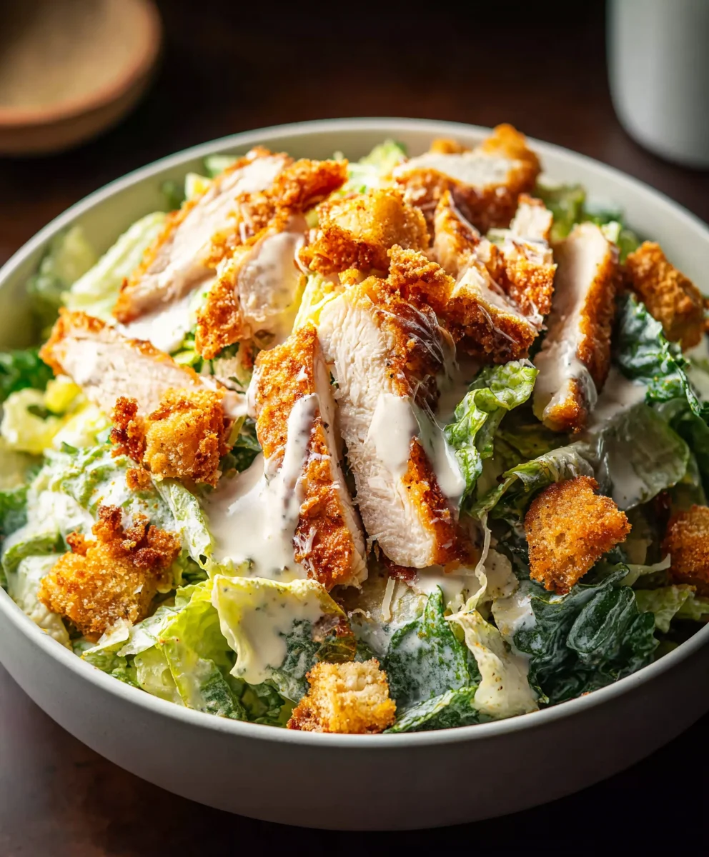Extra Crispy Chicken Caesar Salad-Best Recipe