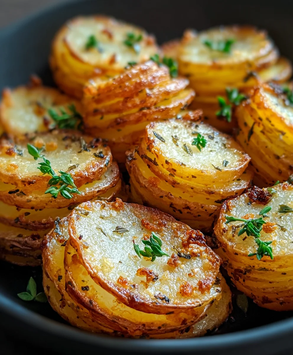 Crispy Sliced Potatoes-Easy Oven Baked Recipe