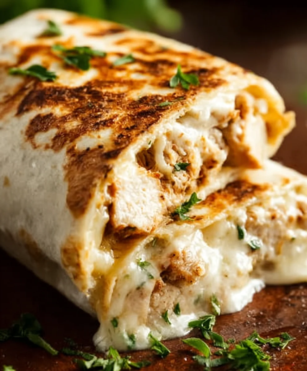 Cheesy Garlic Chicken Wraps - Quick & Easy Dinner