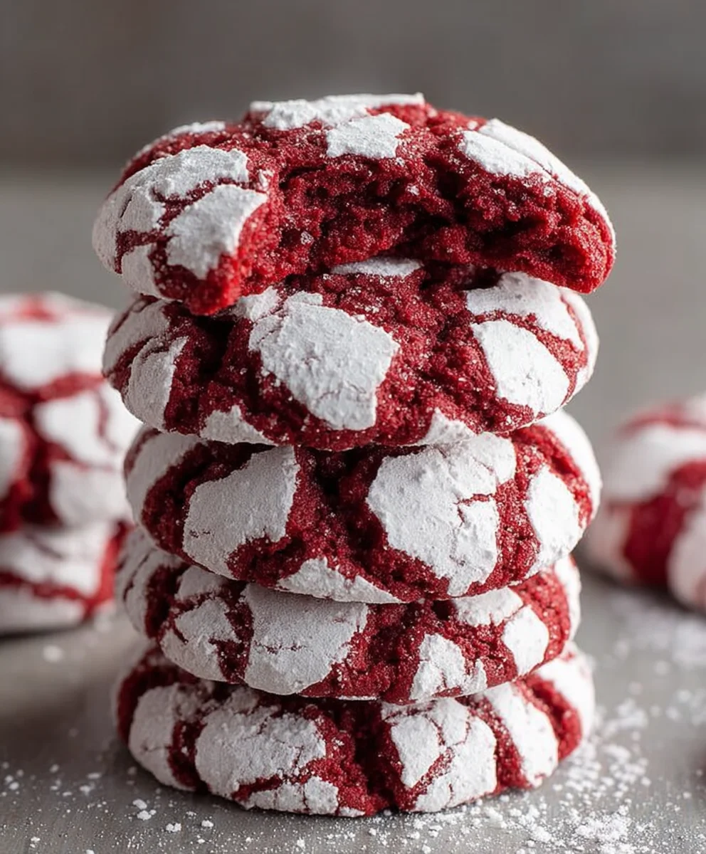 Red Velvet Crinkle Cookies