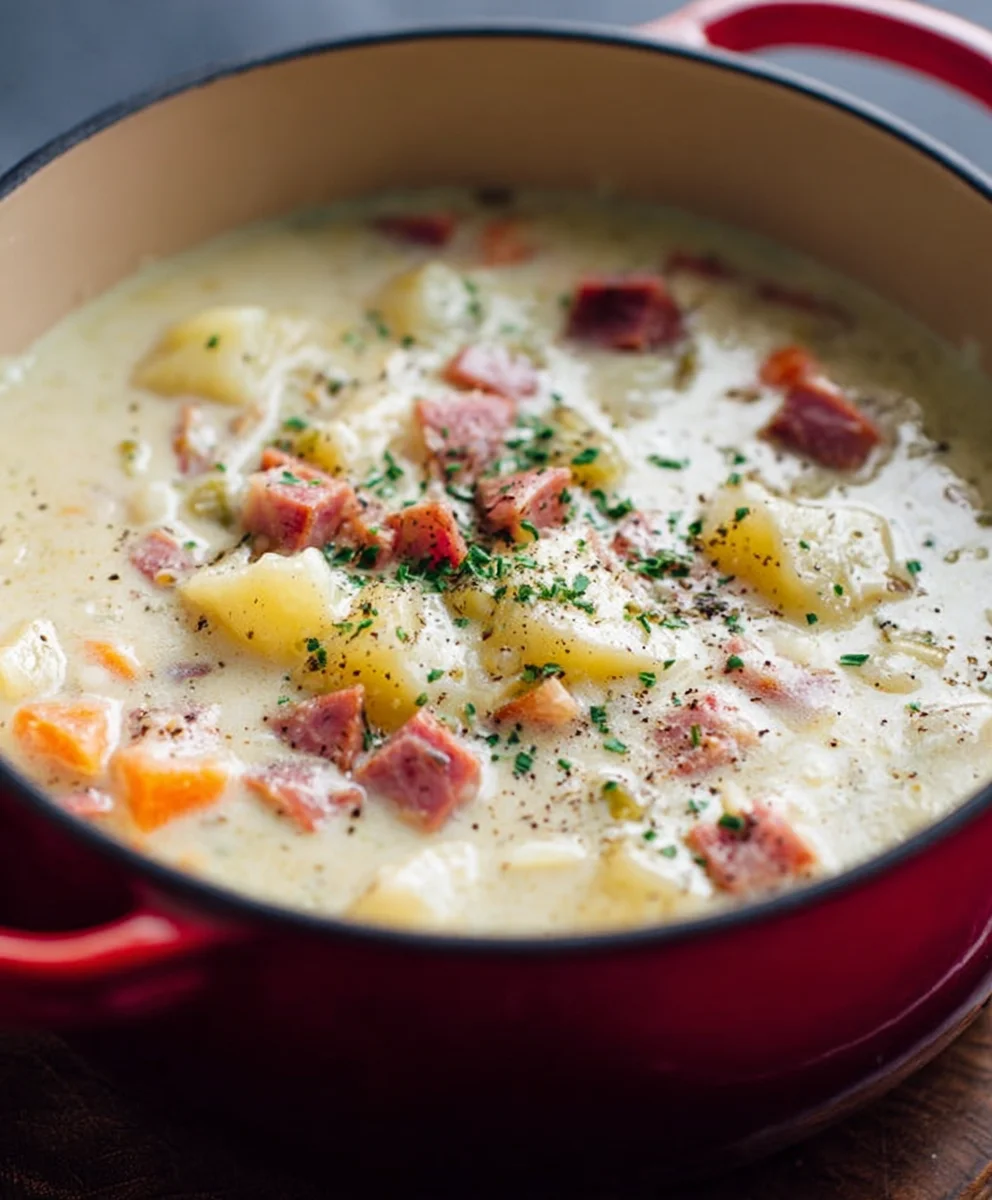 Easy Beef Beef Ham Potato Soup Recipe-Comforting Meal