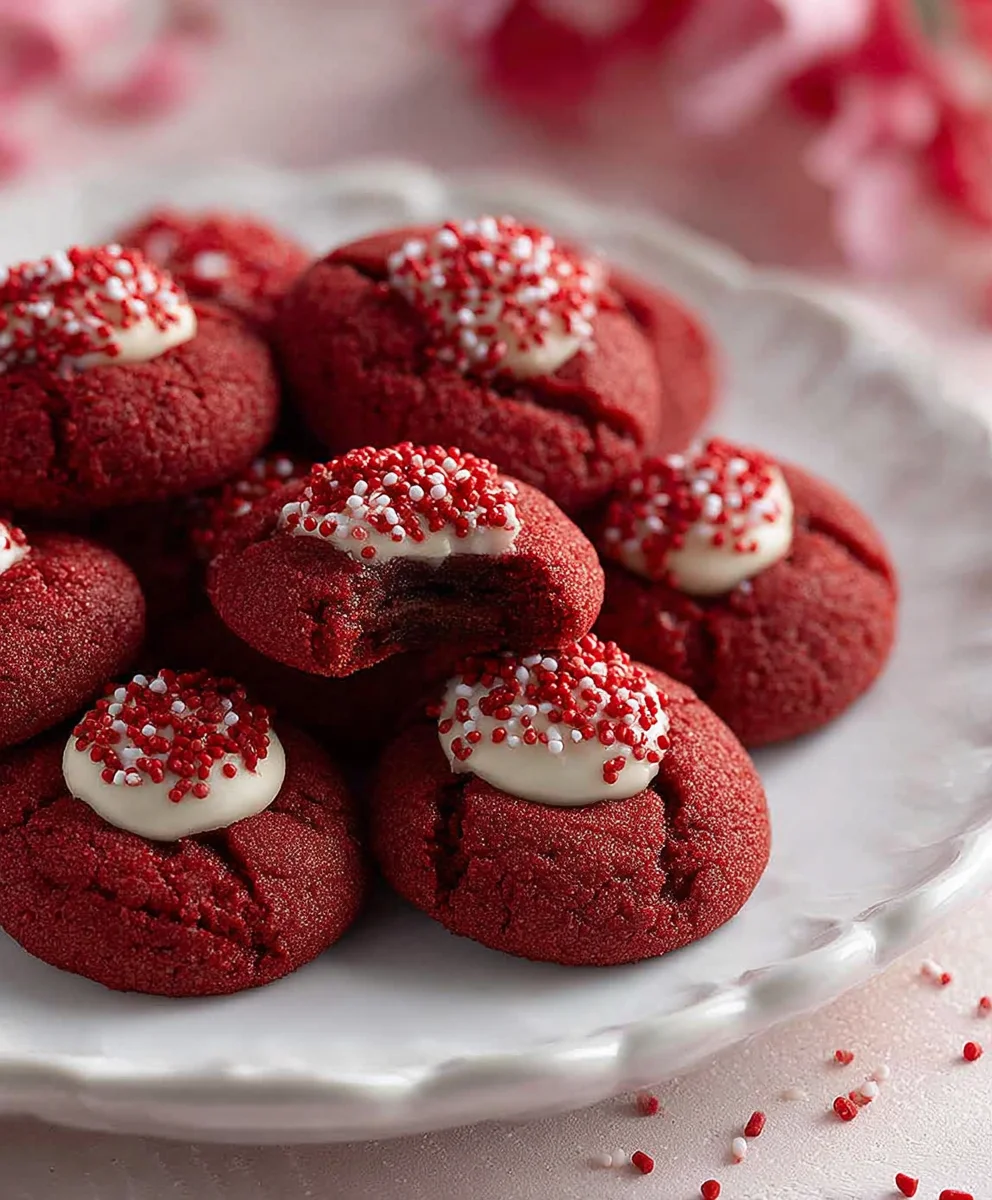 Hershey's Red Velvet Blossoms-Easy Chocolate Cookies