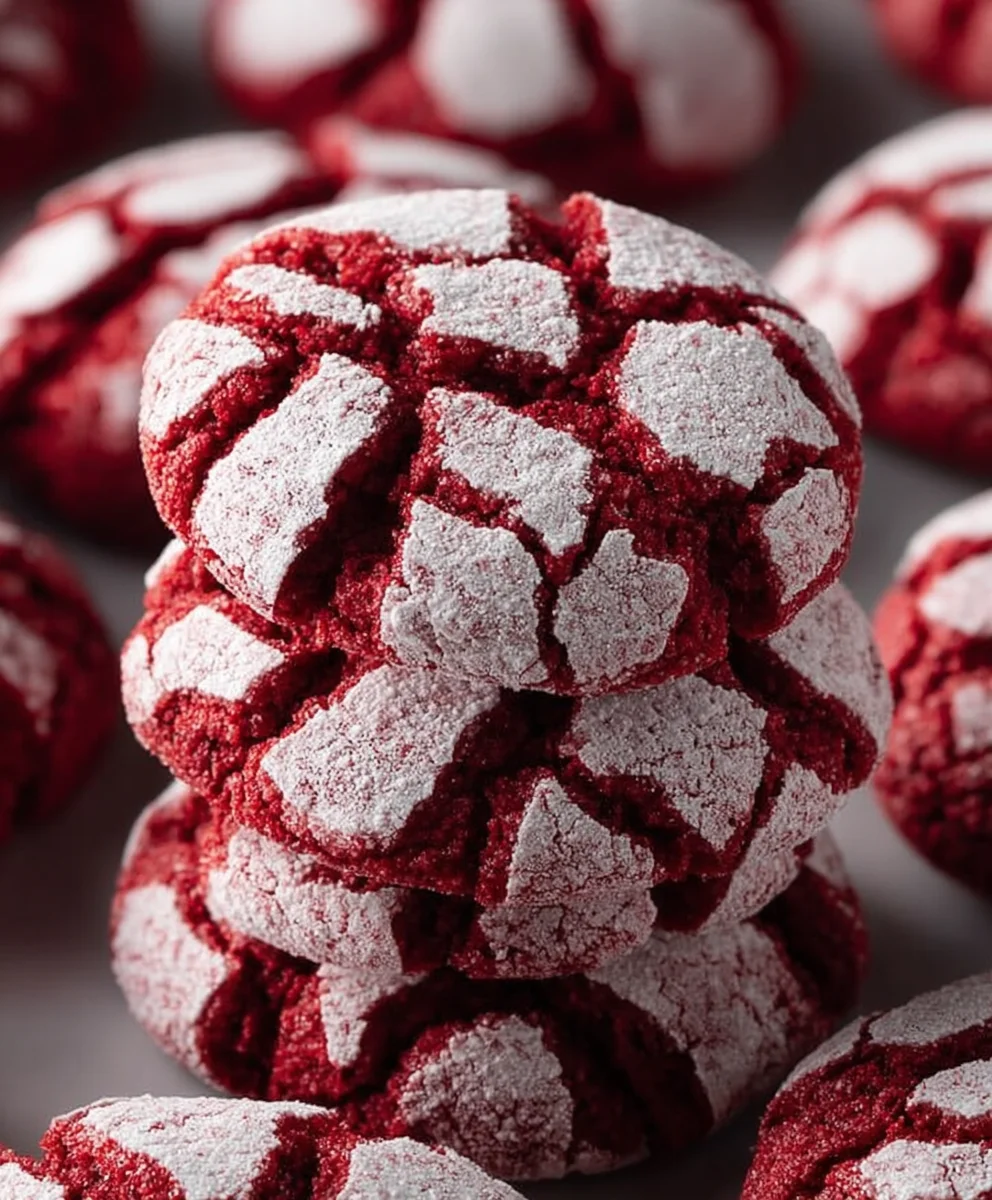 Red Velvet Crinkle Cookies- Easy Holiday Treat