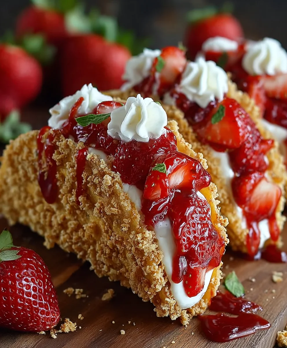 Strawberry Crunch Cheesecake Tacos-Sweet Treat