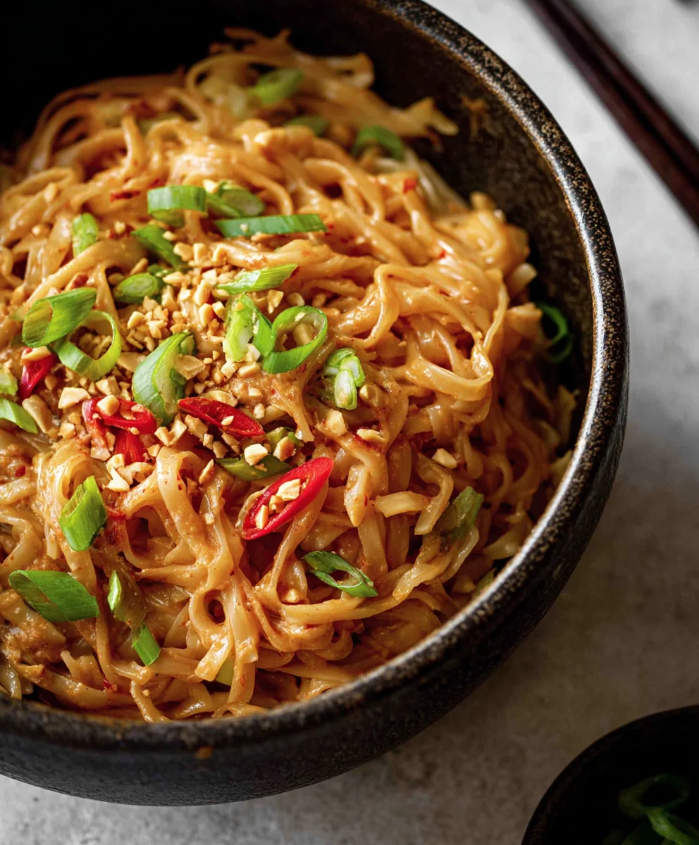 Spicy Peanut Butter Noodles- Easy Flavorful Recipe
