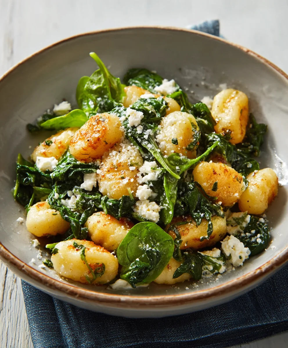 Crispy Gnocchi Spinach Feta Delicious & Easy