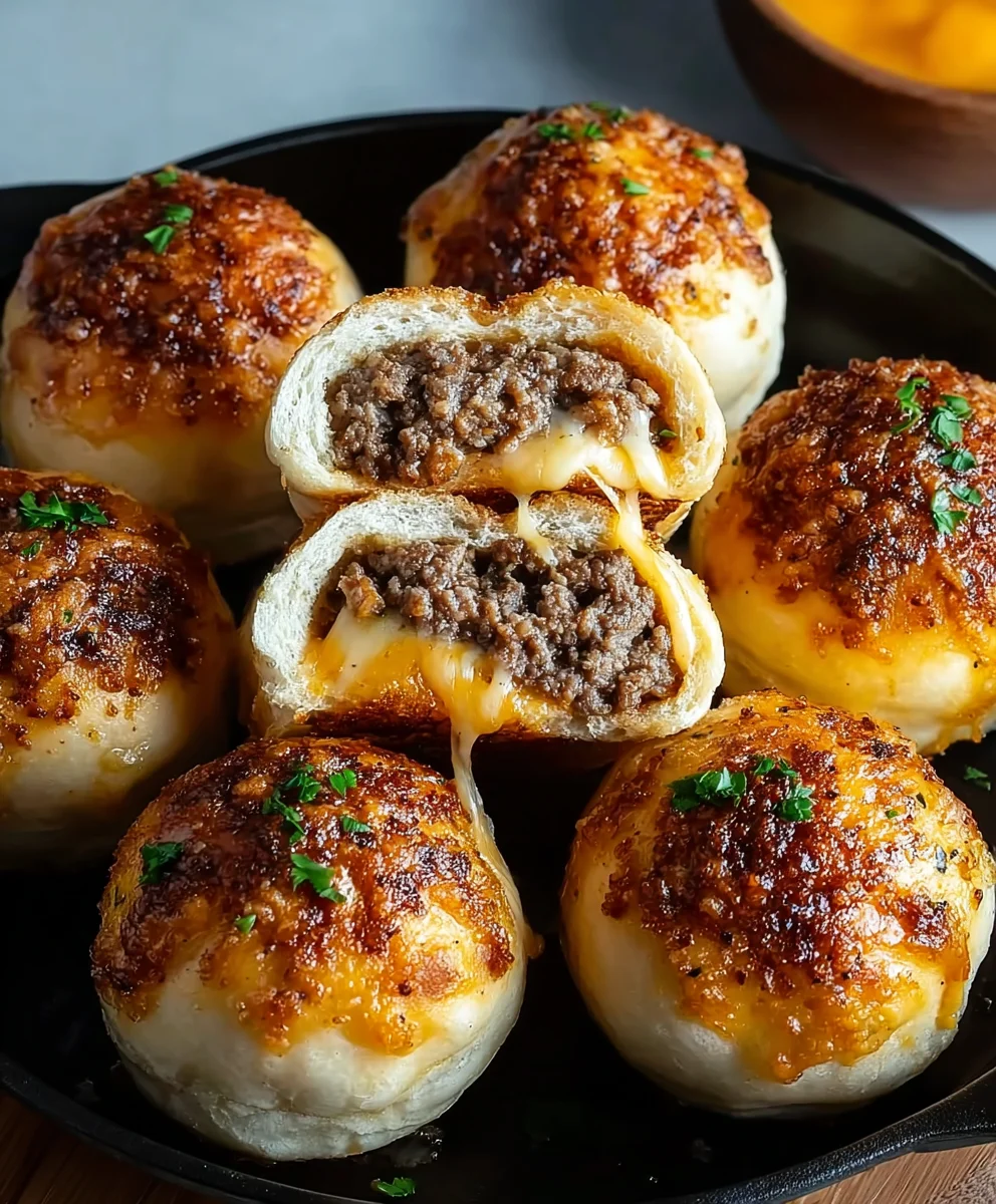 Garlic Parmesan Cheeseburger Bombs Recipe