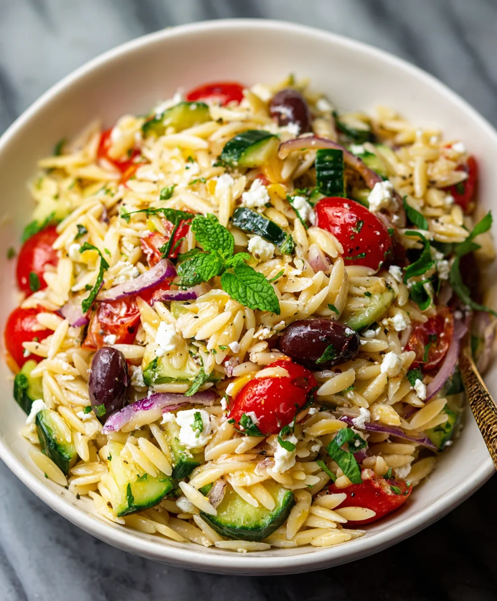 Mediterranean Orzo Salad- Easy & Delicious Recipe
