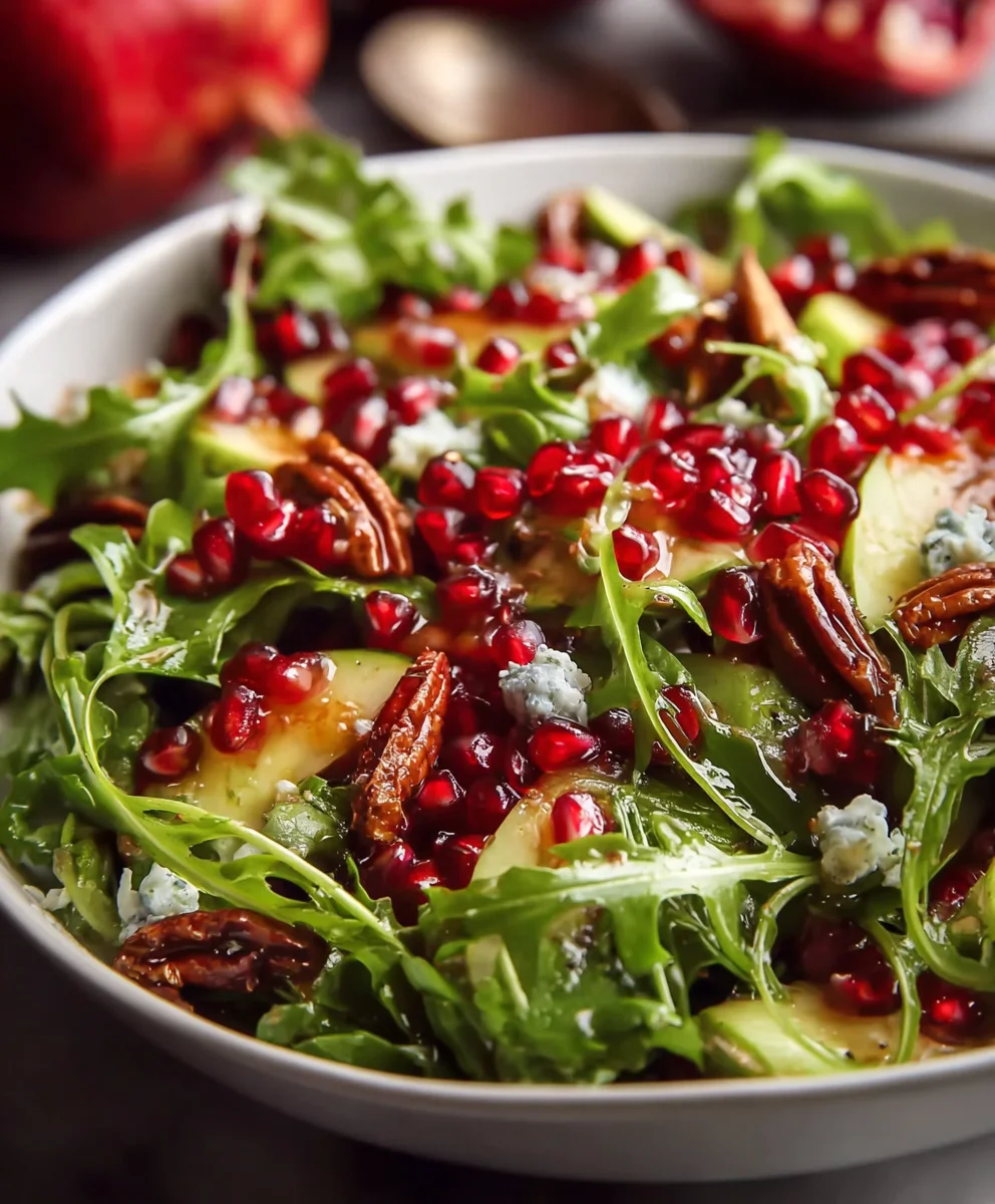 Pomegranate Christmas Salad with Honey Mustard Dressing