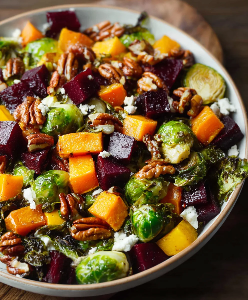 Roasted Winter Vegetable Salad - Butternut Squash Brussels Sprouts