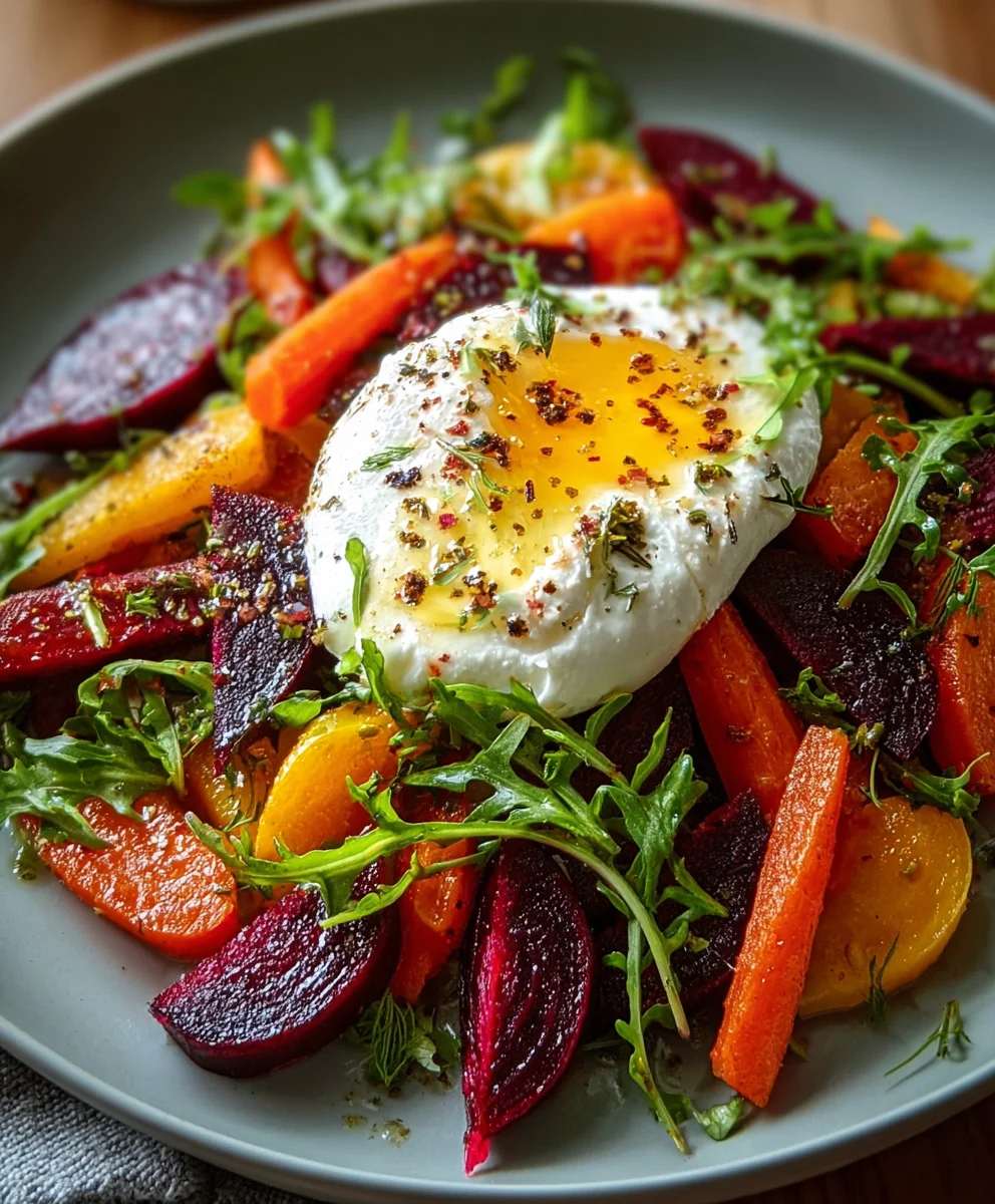 Roasted Beets Carrots Burrata Salad-Easy Recipe