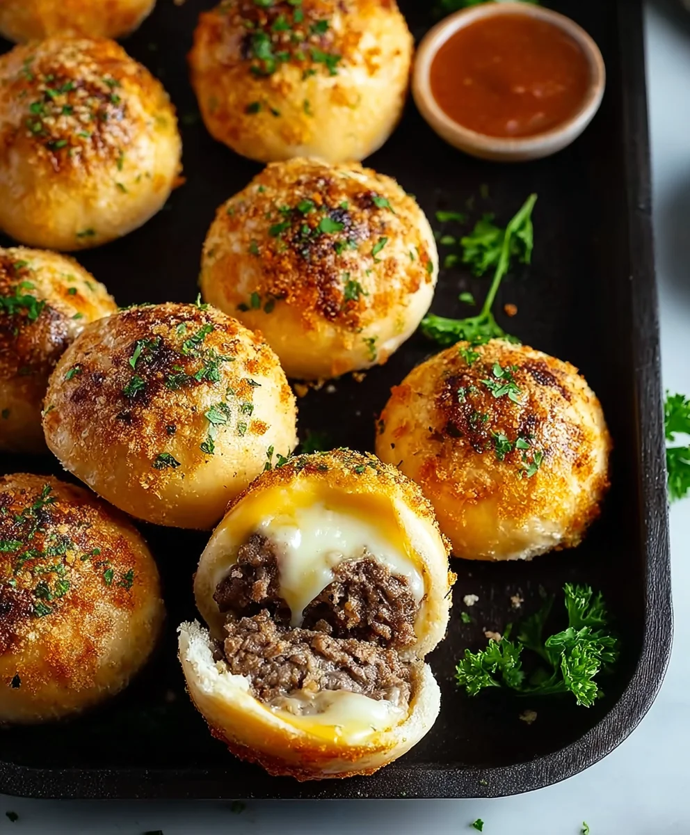 Garlic Parmesan Cheeseburger Bombs Recipe