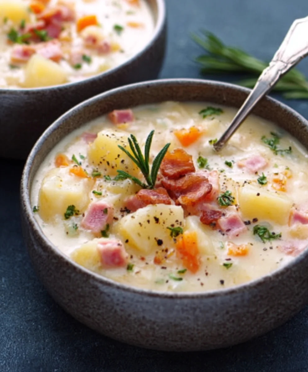 Slow Cooker Beef Beef Ham Potato Soup Recipe